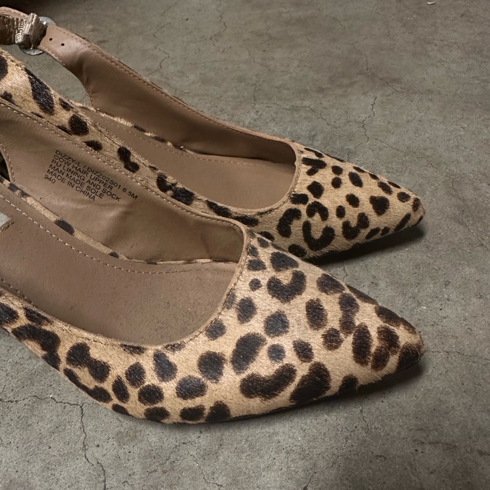 Steve Madden Leopard Ponyhair Slingbacks